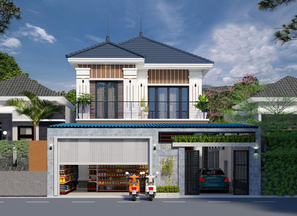 Mẫu Nhà Phố Tối Giản Kết Hợp Kinh Doanh