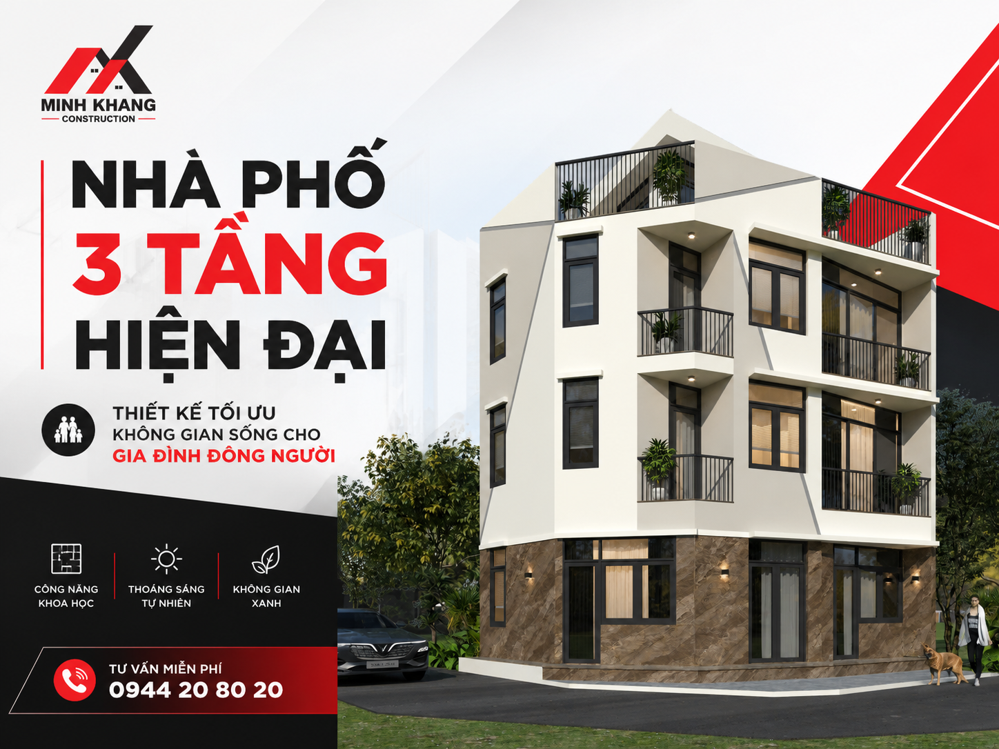 Nhà Phố 3 Tầng Hiện đại Cho Gia đình Nhiều Thế Hệ