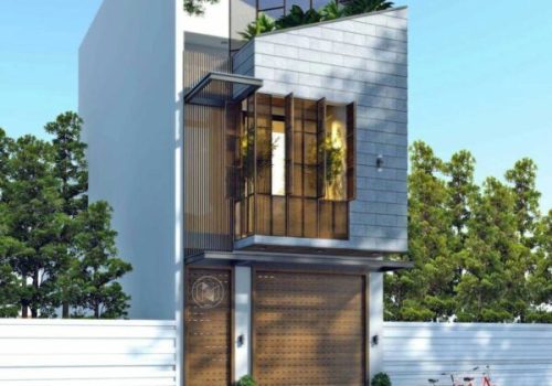 MẪu NhÀ PhỐ ĐẸp SỐ 9 – MẶt TiỀn Kim LoẠi HiỆn ĐẠi, MÁi XÉo PhÁ CÁch